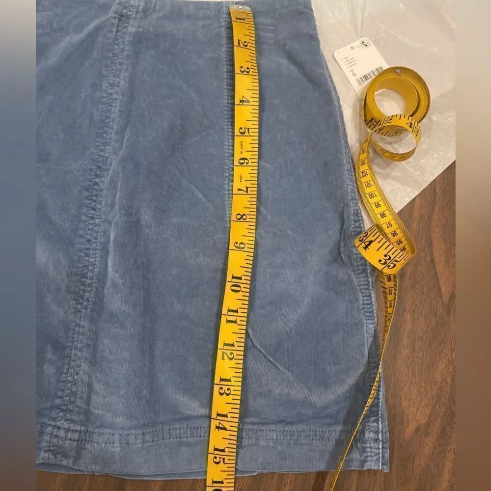 Free People Modern Femme Cord Mini Skirt In Metal Blue .Size 4 - Picture 13 of 13